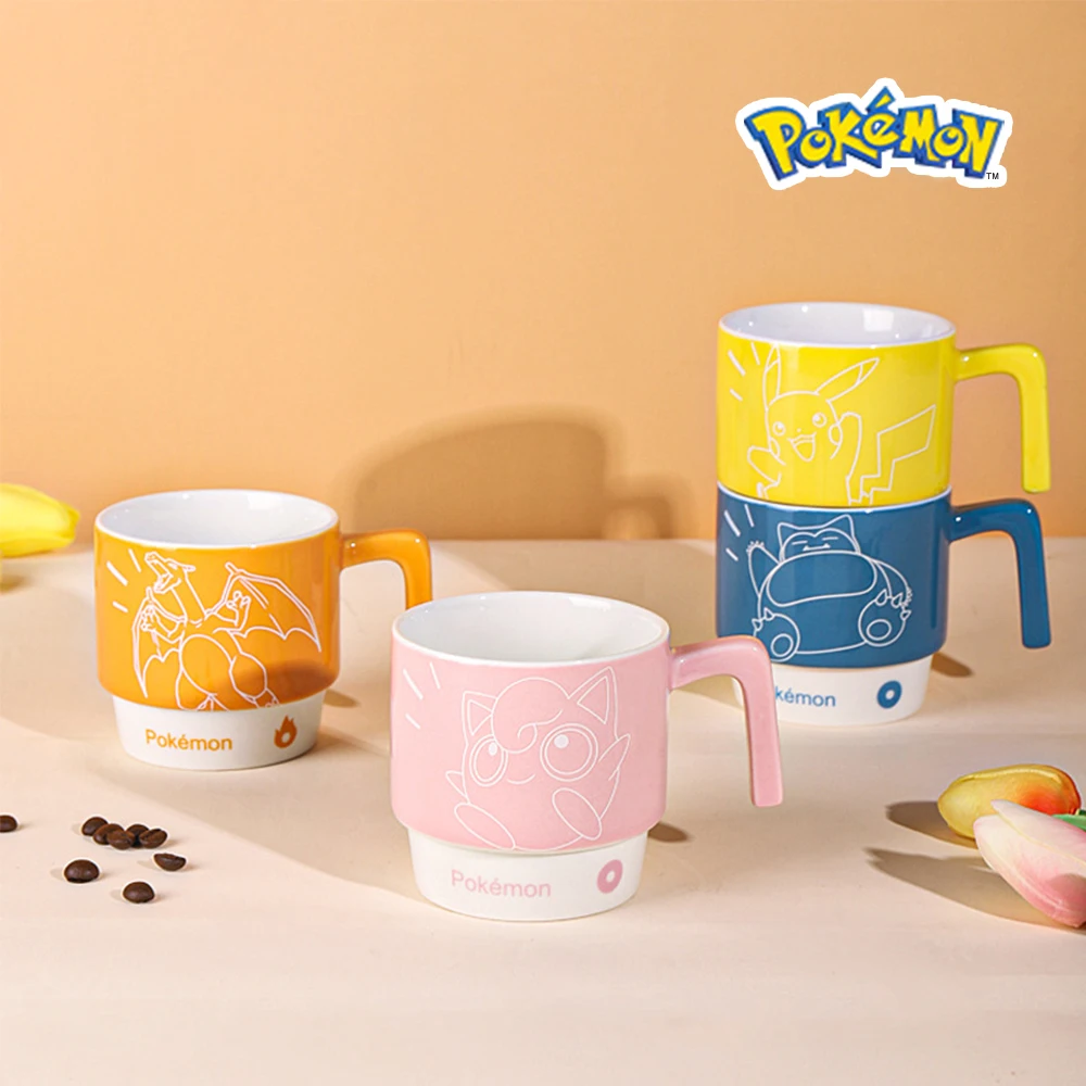 SHUNXIANG Pokémon Ceramic Coffee Mugs Stackable Kawaii Anime Breakfast Milk Juice Cup For Home Offive Coffee Cup Boy Girl Gifts