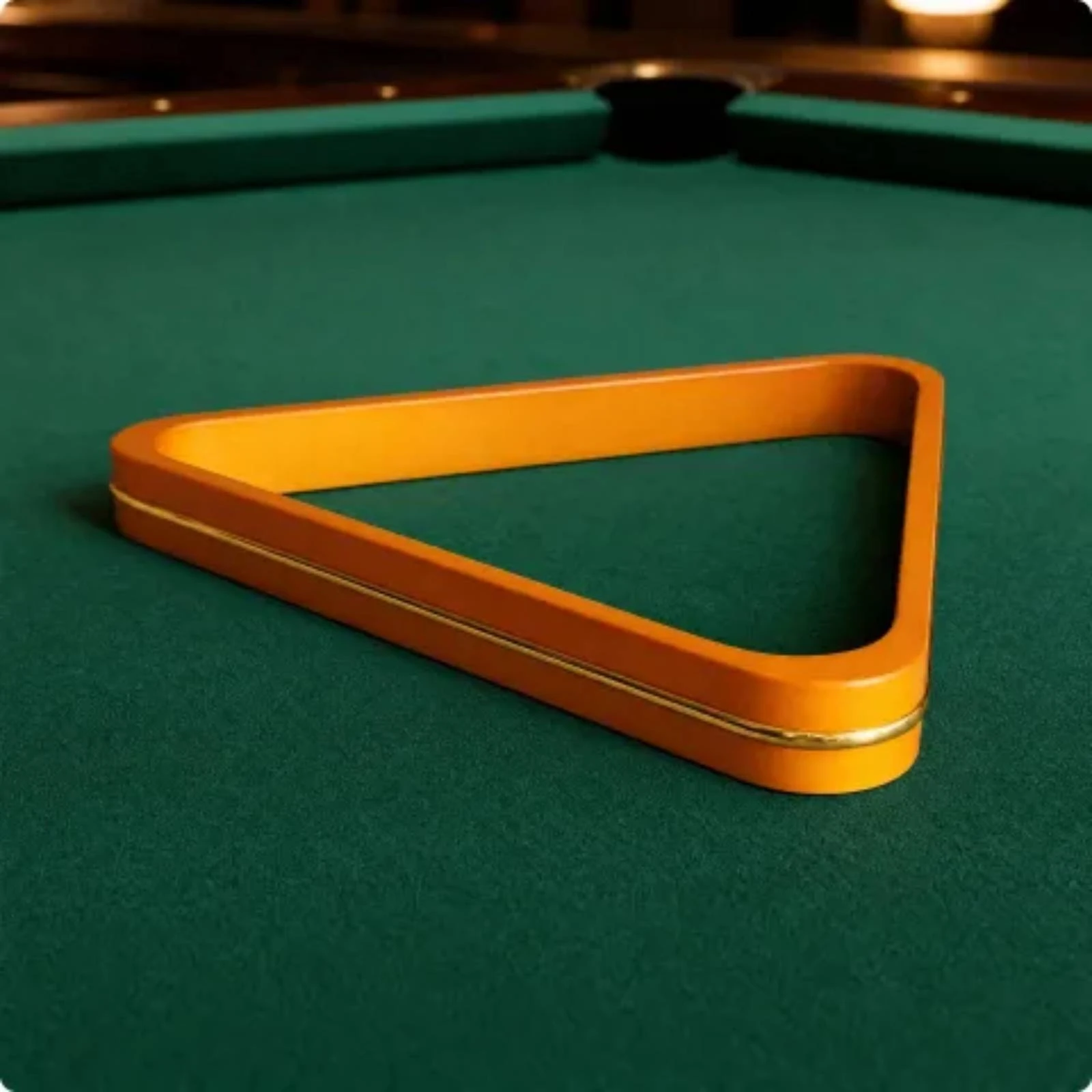 Triangular Billiard Ball Rack Sturdy Wooden Pool Triangle with Gold Trim Solid Fir Billiard Ball Rack 2-1/4 Inch for Club Rooms