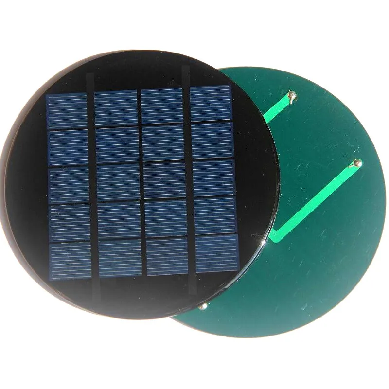 Portable Small Size Circular Solar Panels Diameter 120MM 1.1W 5V Polycrystalline Solar PV Module DIY Solar Light Toys 500PCS