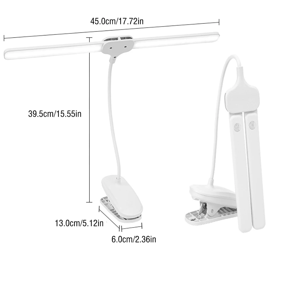 10W Charging Clip Lamp USB Double Head Desk Lamp Office Flexible Gooseneck Touch Dimming Table Lamp Desk Clip Lamps