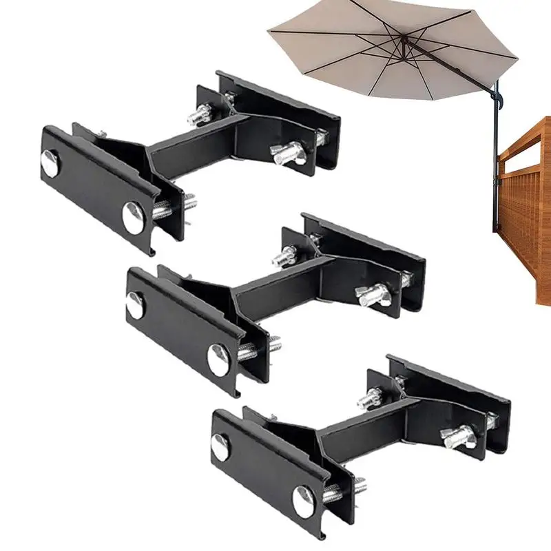 

Patio Umbrella Clamp Clip 3pcs Umbrella Steel Clip Parasol Clamp Deck Mount Weatherproof Parasol Stand For Street Umbrellas