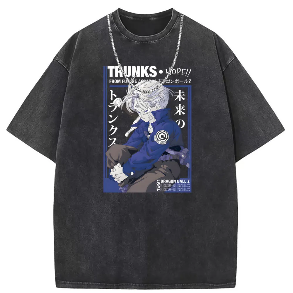 Trunks Del Futuro Washed Tshirt Funky Preppy Style Long Sleeve Youth Sweatshirts 2023 New Arrivals Print Anime T Shirt Men