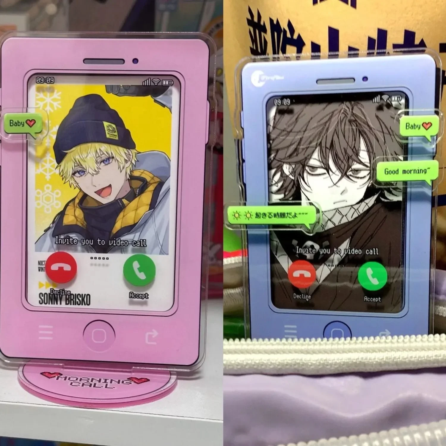 オリジナルモーニングコール額縁プラークアニメスター 3 インチカード挿入ディスプレイ装飾ギフト友人へのアクリル