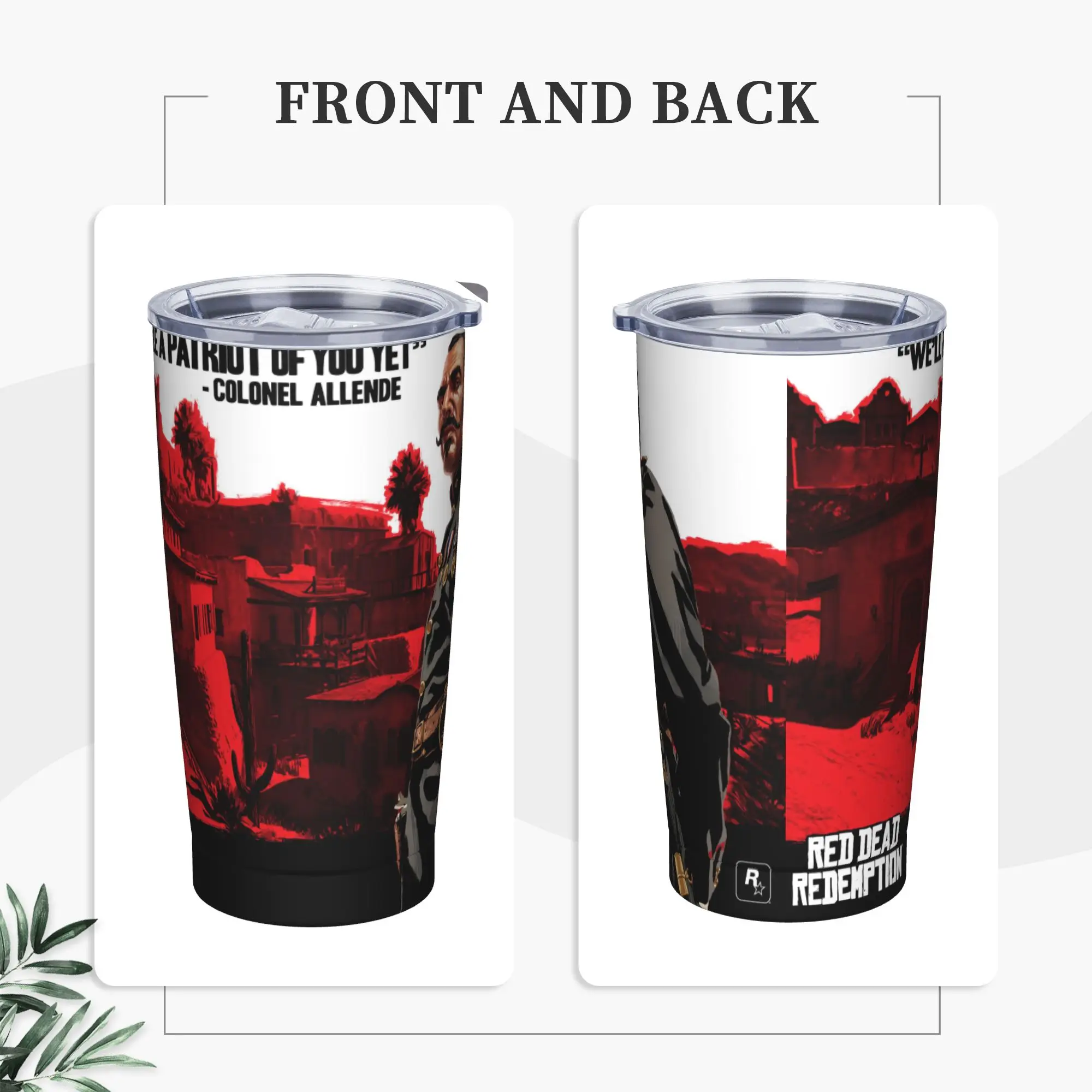 

Стакан из нержавеющей стали RDR для видеоигр Colonel Allende, автомобильные кружки с соломинкой, пляжная бутылка для холодных напитков, водой, изолированная термокружка