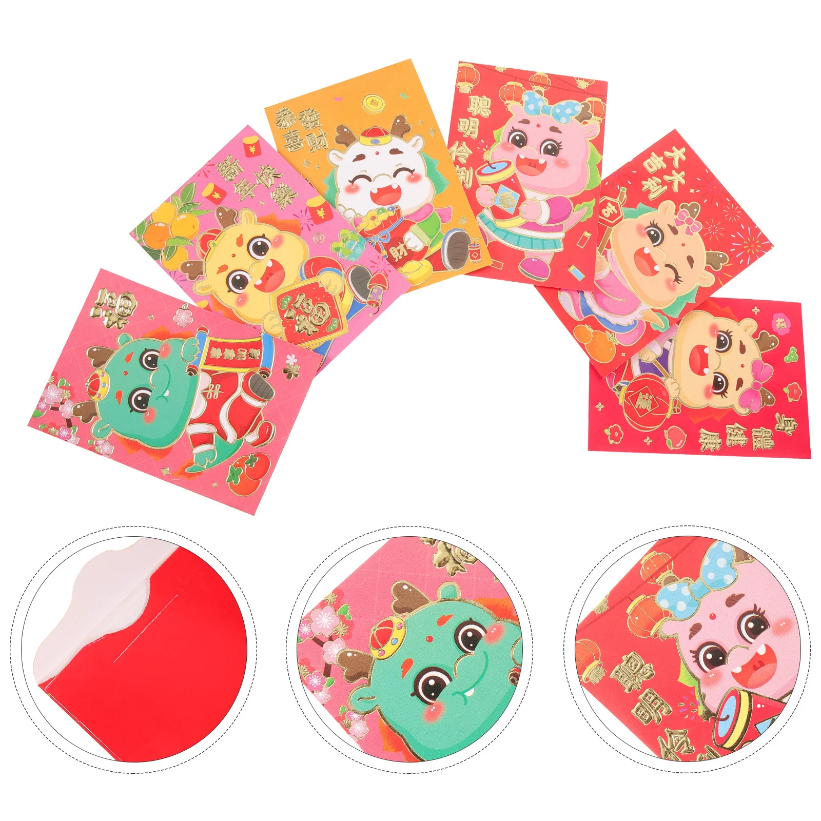 

30Pcs Spring Festival Red Envelopes Dragon Pattern Chinese New Year Cash Packets Traditional Paper Money Envelopes
