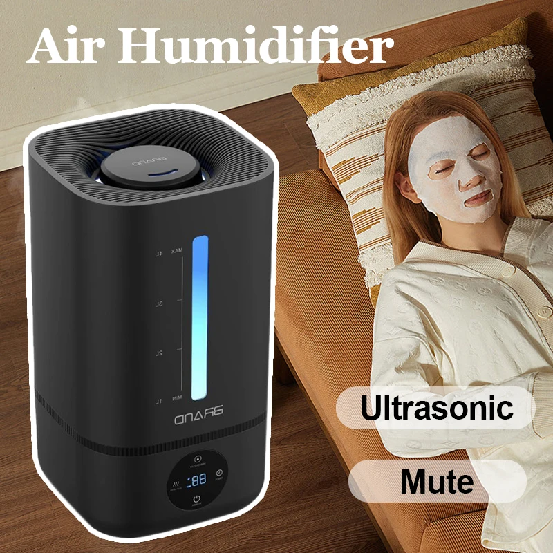 4L Large Capacity Air Humidifier Mute Large Spray Volum Diffuser Ultrasonic Digital Display Replenishment Humidifier Home Decor