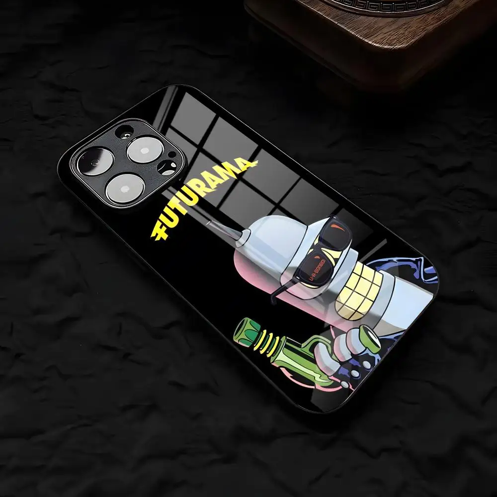 Custodia per telefono Anime F-Futuramas B-Benders per IPhone 17 Air 16 E Pro Max 15 14 13 Mini 12 Pro 11 Max Plus Cover in vetro nero