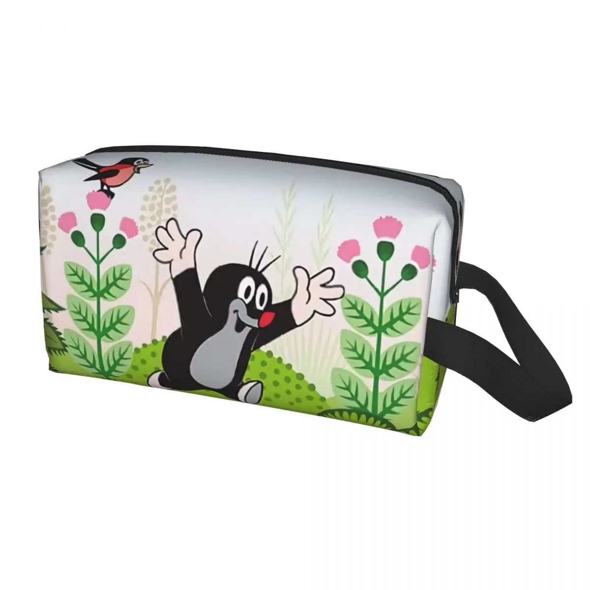 Happy Mole Cartoon Cosmetic Bag Women Kawaii Large Capacity Krtek Little Maulwurf Makeup Case Beauty Storage Toiletry Bags