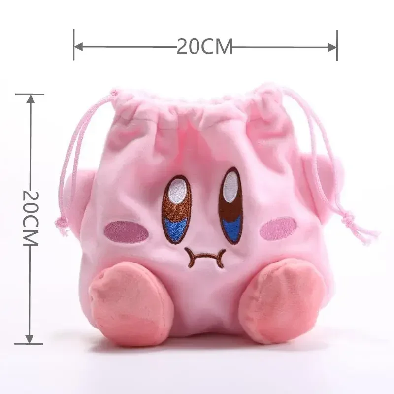 Kirby Plush Doll Cosmetic Bag Cute Anime Cartoon Women Coin Purse Fashion Lipstick Storage Drawstring Bag Girls Holiday Gifts