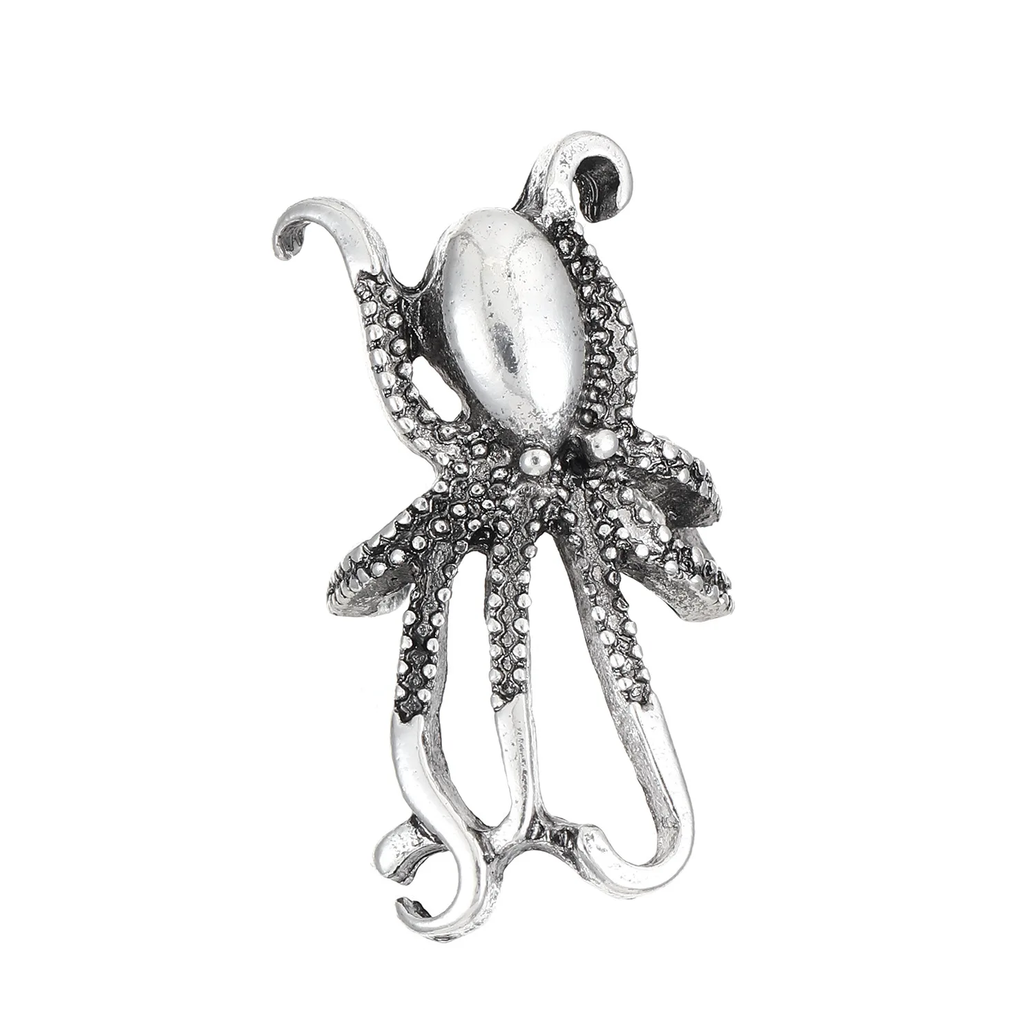 Steampunk Octopus Ear Cuffs,Octopu Clip Earrings Wholesale, Antique Goth Jewelry Non-Piercing for Pirate Core Fashion