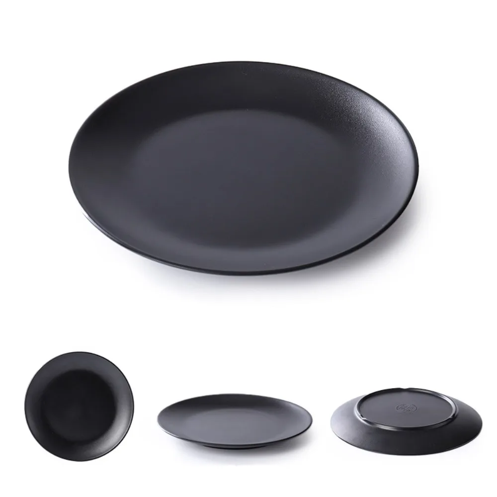 

6pcs Durable Japanese Style Round Melamine Plate Frosted Fall-resistant Meal Dish Imitation Porcelain Salad Plate Sushi