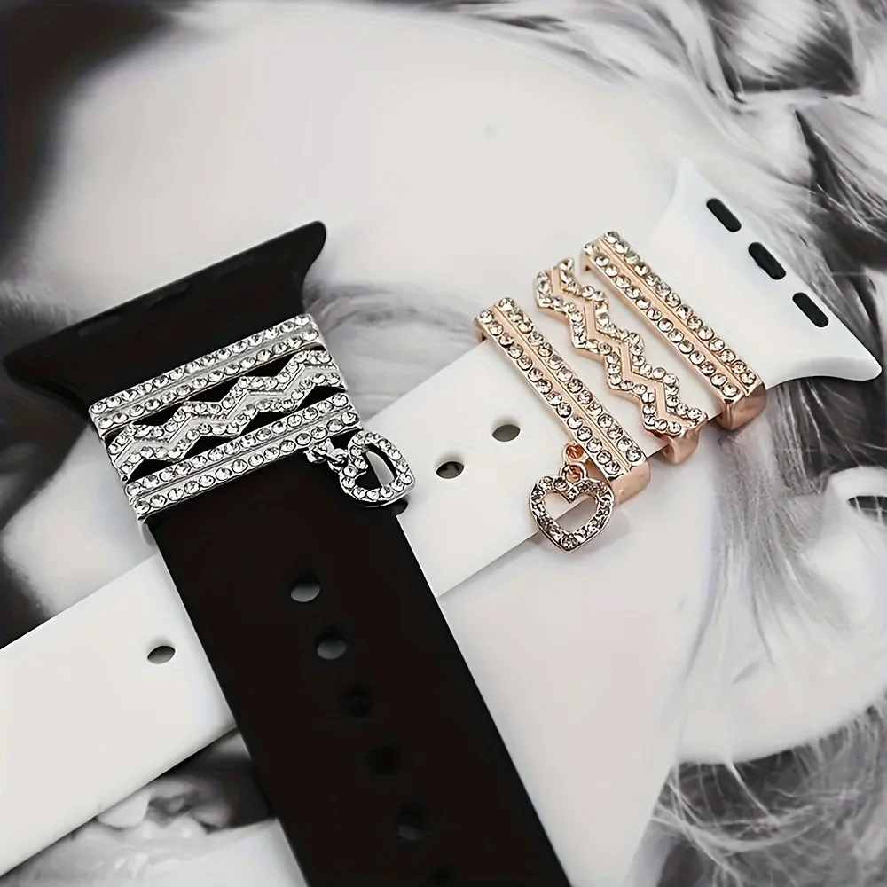 1 set of fashionable rhinestone element design smart watch accessories, suitable for decorating multiple smart watch straps