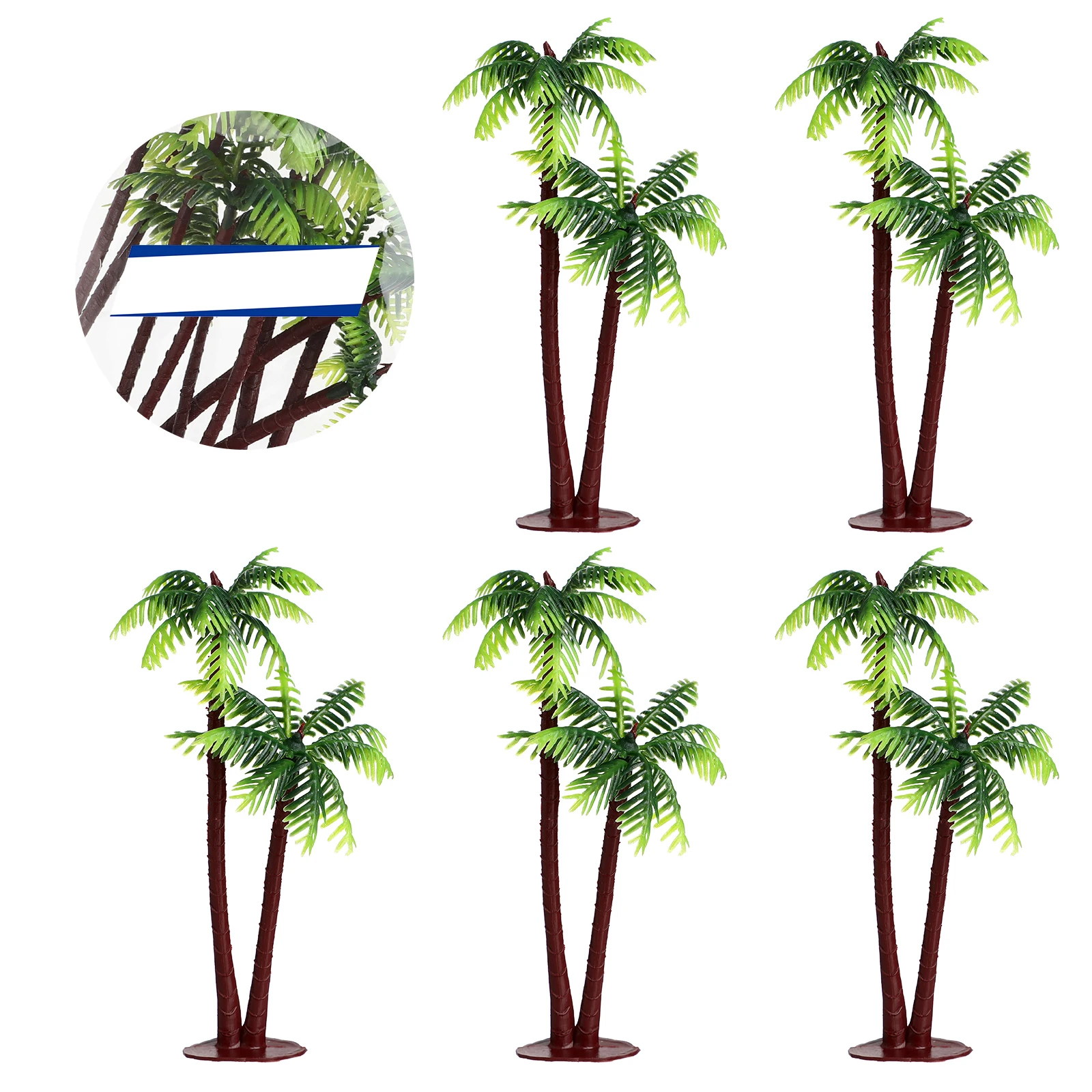 

5Pcs Plastic Coconut Palm Tree Decor Aquarium Plants Fish Tank Decorations Palm Trees Accessories Micro Landscape Decors