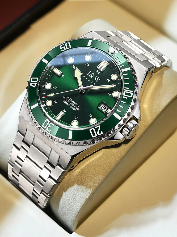 IW Luxury Brand Automatic Mechanical Sports Diving Watch Red Blue Bezel Steel Sapphire Luxury Men's Watches 300M Waterproof - view 2