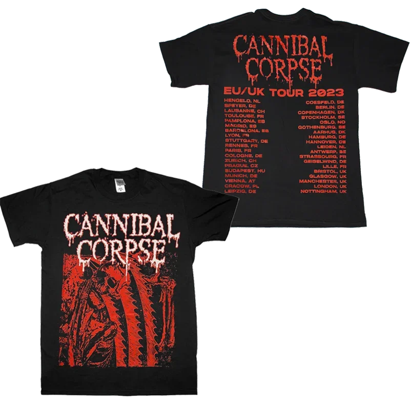 Cannibal Corpse Eu/Uk Tour 2023 T-Shirt Black Fullsize S-5Xl