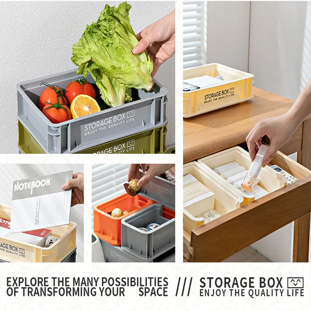 Industrial Style Outdoor Camping Stackable Storage Box Desktop Household Cosmetics Organizer Buckets Snack and Sundry Storage