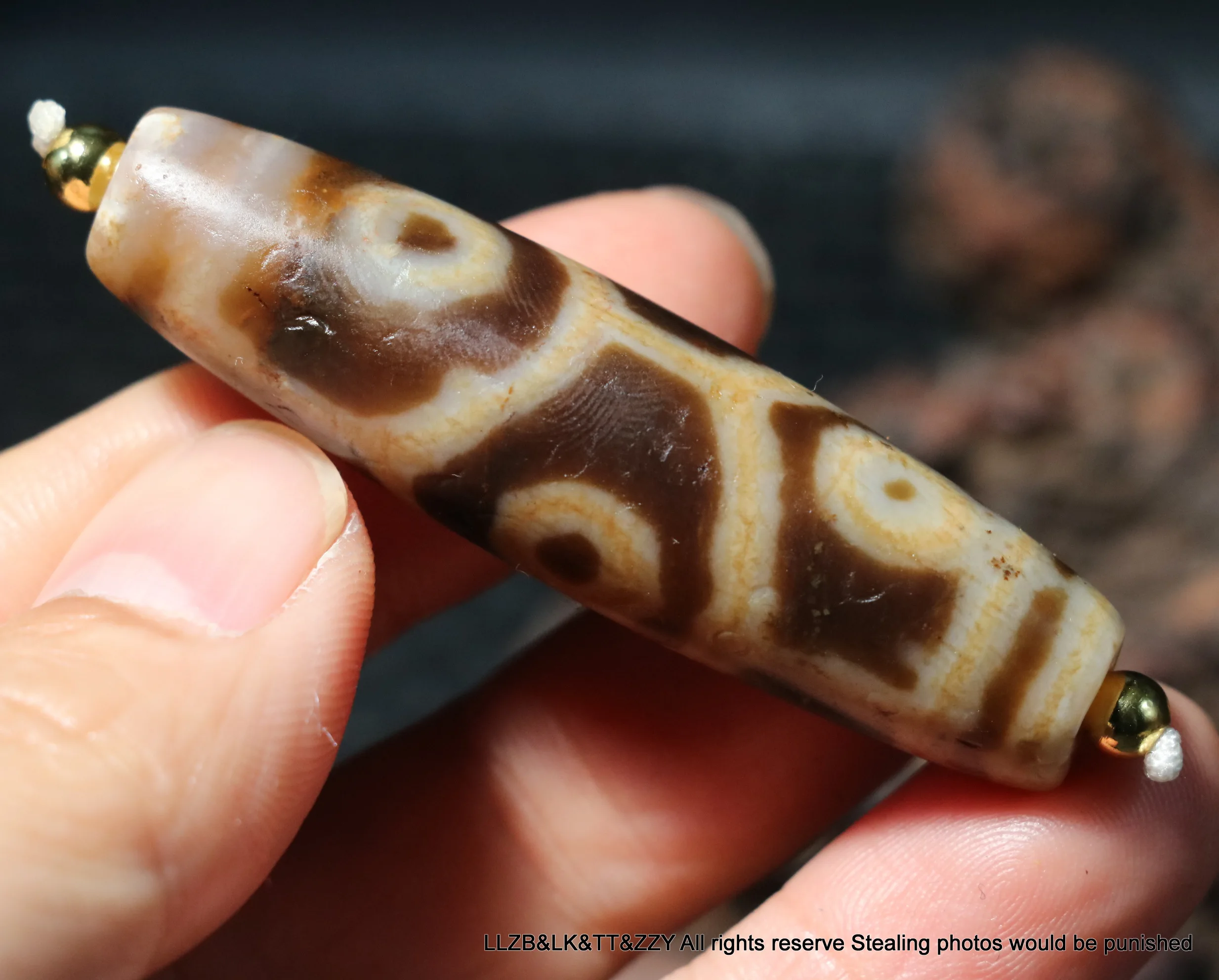 

Unique Pattern Magic Energy Tibetan old Agate 6 Eyed Tortoise Shell Longevity Totem dZi Bead Amulet Pendant BG UPD230214