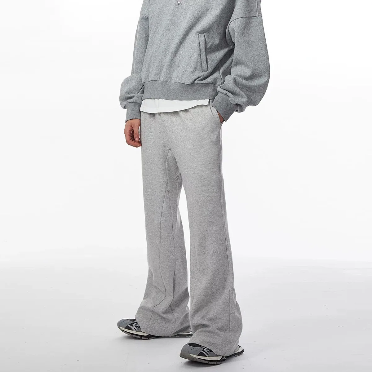 OR FL Women's Cleanfit Retro Grey Wei La Slacks Sweatpants Trendy Brand Autumn Vibe Drooping Sensation Sports Pants Slacks Y2k