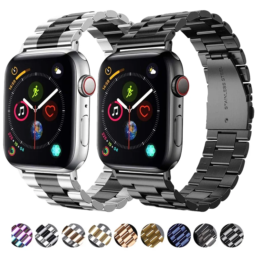 Metal Band For Apple watch Ultra 49mm 10 9 8 7 46mm 45mm 41mm Series 6 5 4 SE 44mm 40mm Stainless steel bracelet For iwatch 42mm