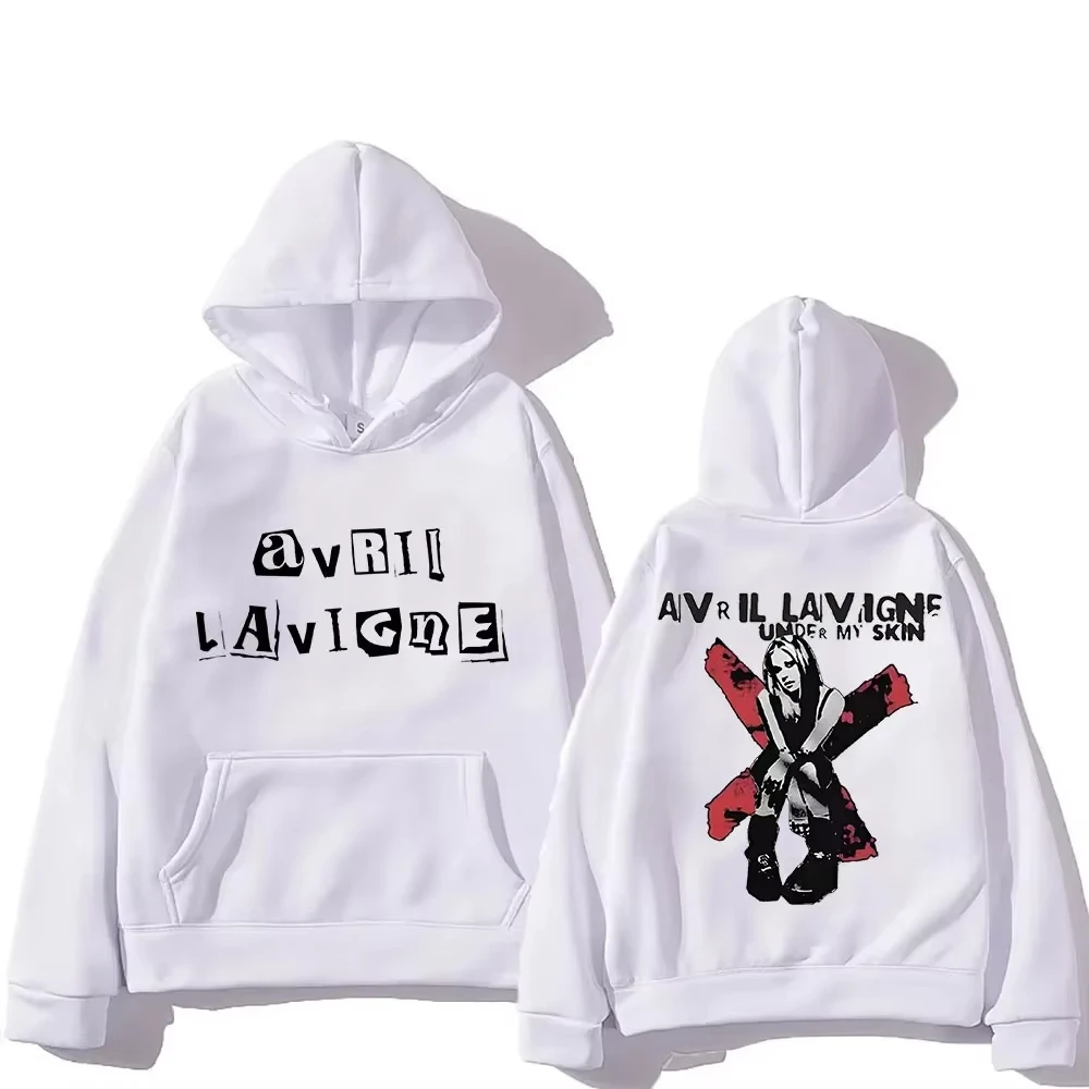 

Avril Lavigne толстовка с длинными рукавами Harajuku удобные толстовки с капюшоном в стиле гранж флисовая одежда Ropa Mujer пуловеры в стиле панк