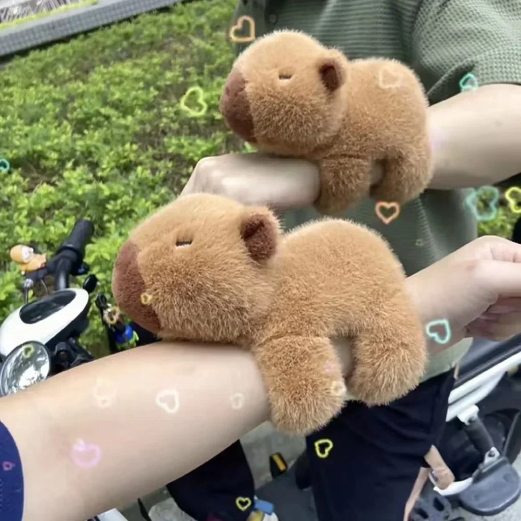 Party Favors Rytanda Capybara Clap Circle Toys Slap Snap Wrap Wristband Bracelet Capybara Plush Hand Ring Kids Christmas Gift