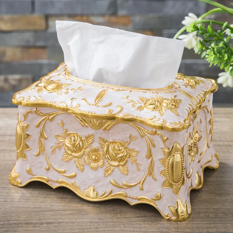 

High quality metal tissue box flower carved tissue storage tissue container tissue storage box for home decortion ZJH074