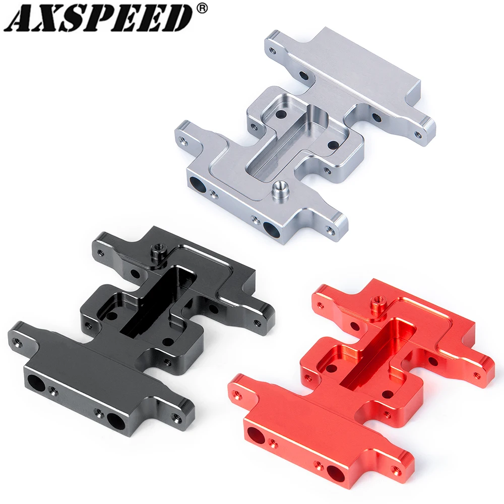 AXSPEED Aliuminum Chassis Skid Plate Transmission Mount for 1/24 RC Crawler Car Axial SCX24 Deadbolt Jeep JLU Gladiator Bronco