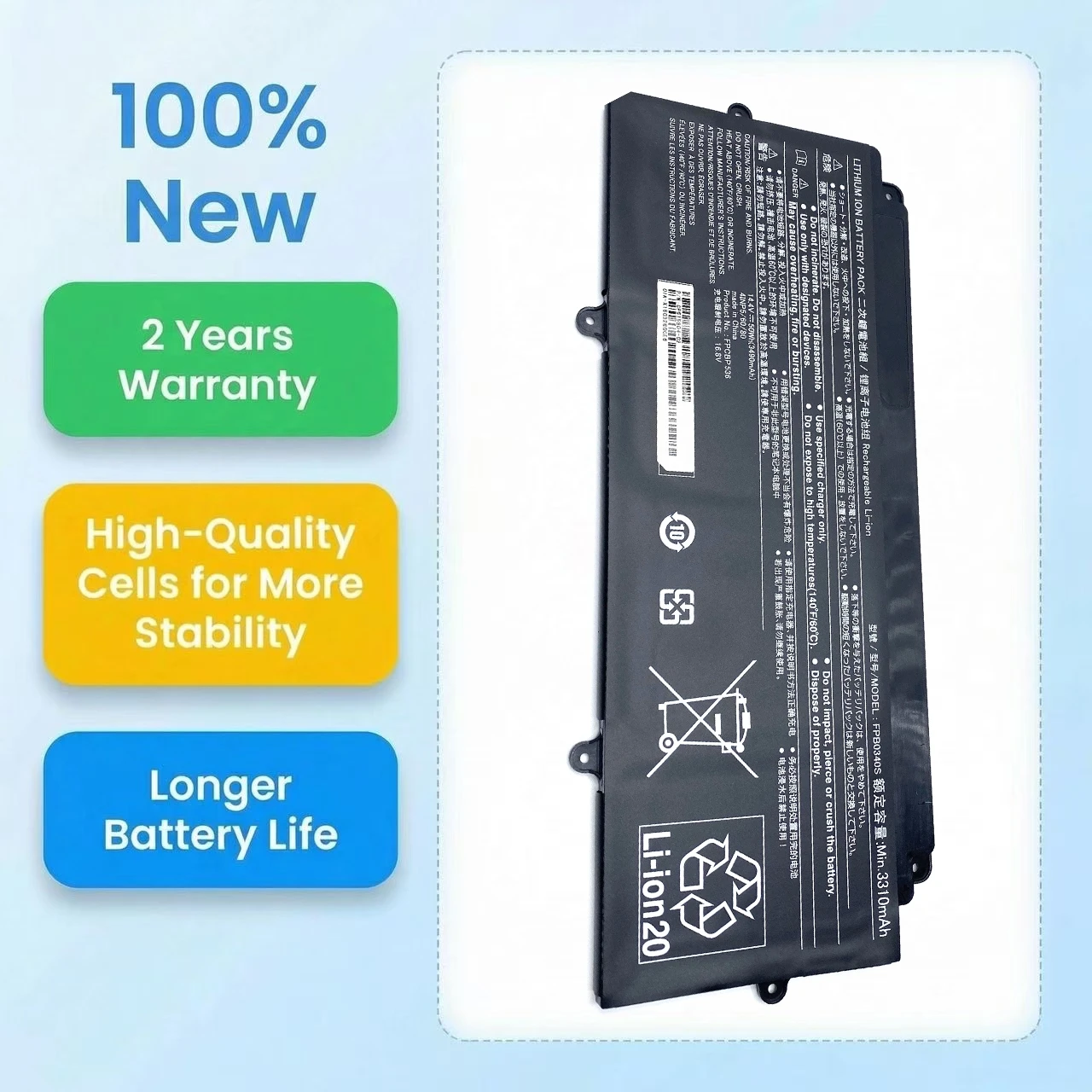 

New FPB0340S FPCBP536 25Wh or 50Wh FPB0339S FPCBP535 Laptop Battery For Fujitsu LifeBook U937 U938 U939 U939X CP737634-01 E548