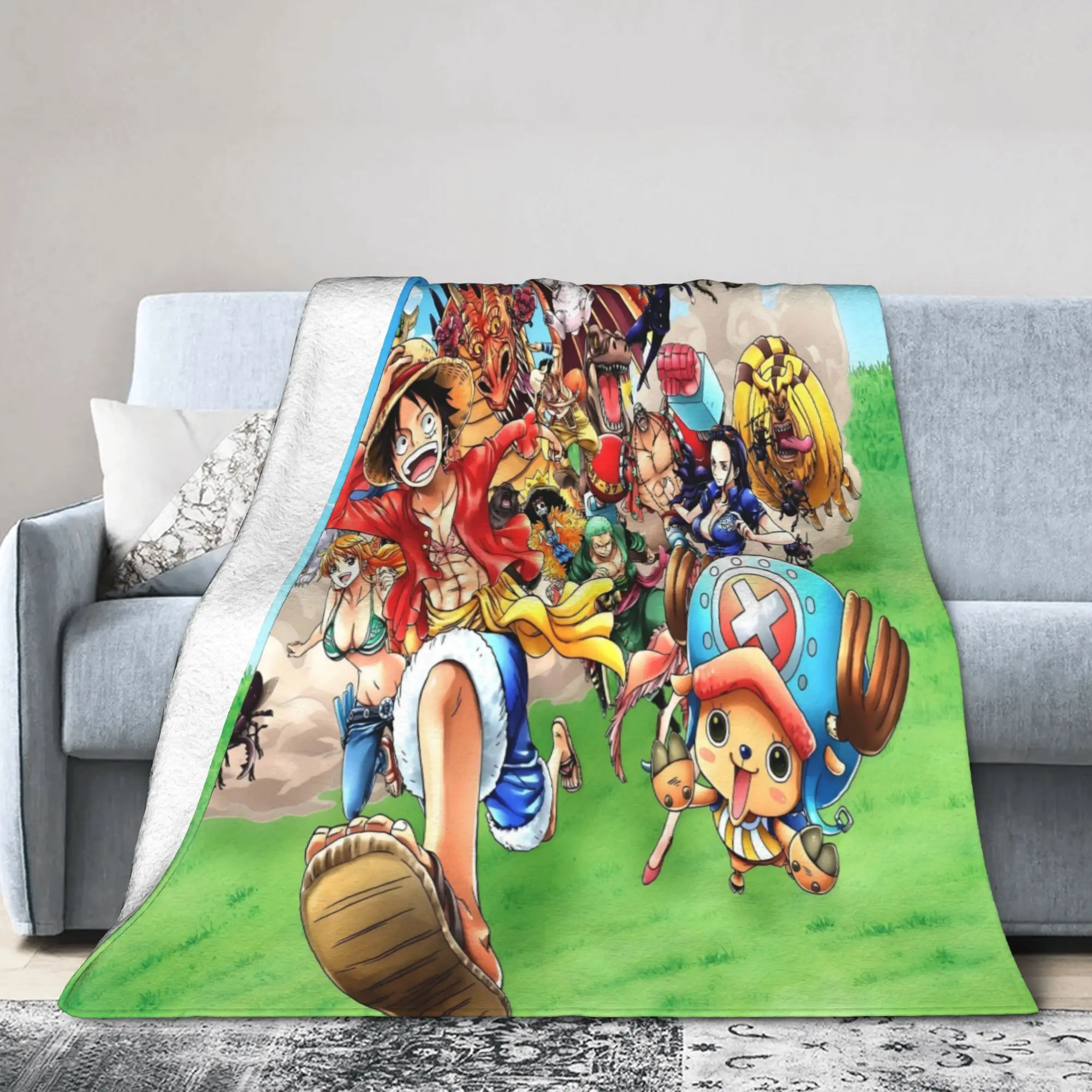 Custom Ultra-Soft Fleece Chopper Janpan Anime Throw Blanket Warm Flannel  Blankets for Bedding Home Sofa Quilt