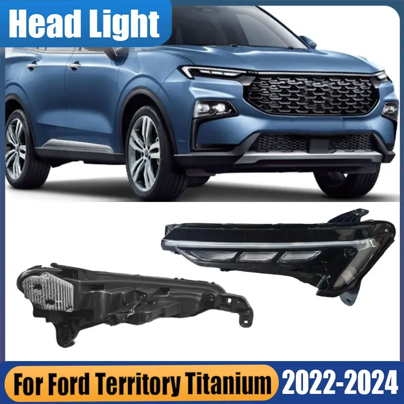 Para Ford Territory Titanium 2022 2023 2024 2025 parachoques delantero de coche DRL lámpara de circulación diurna faro lámpara de señal conjunto de lámpara de conducción