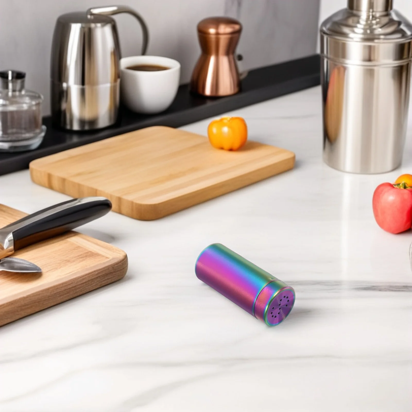 

2Pcs Stainless Steel Spice Jars Seasoning Bottle Dual Dispenser for Salt Pepper Fine Holes Easy Clean Modern Kitchen Condiment