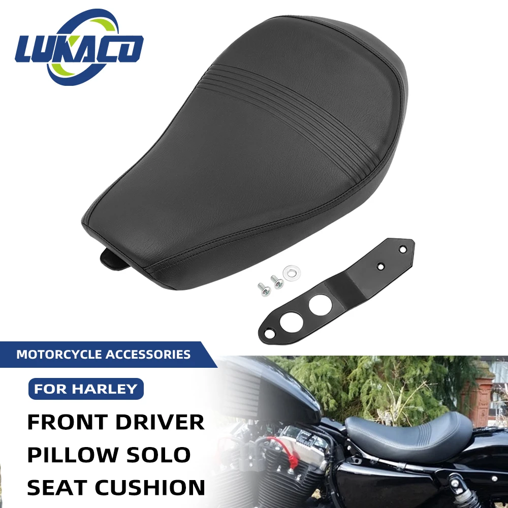 Motorcycle Front Driver Leather Pillow Solo Seat Cushion Fits For Harley Sportster XL 1200 883 72 Forty Eight 2016-UP