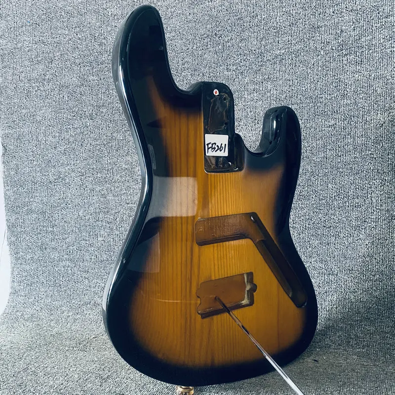 FB261 Jazz Electric Bass Body 5 String Version  Solid ASH for Replace and DIY  Active Custom Pickups Sunburst Color Paint Damage