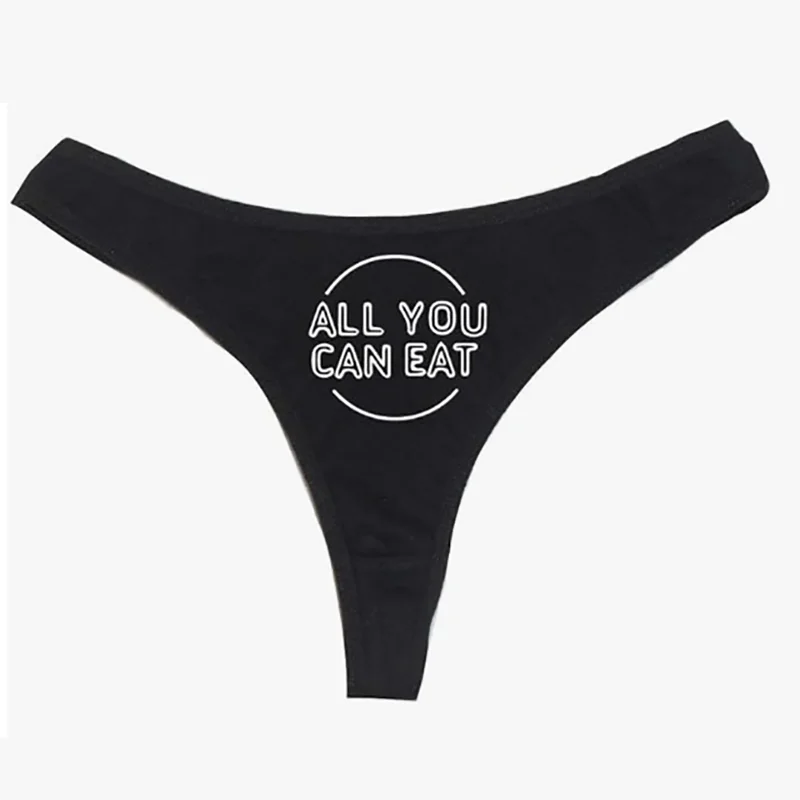 2024 All You Can Eat Women's High Rise Sexy Thong Dirty Undies! Black Bridal Show Hen Bachelorette Party Decoration Wedding Gift