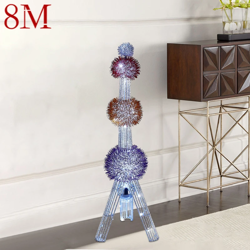 8M Nordic Floor Lamp Modern Art Living Room Bedroom Hotel LED Aluminum Wire Originality Tower Decorative Standing Light