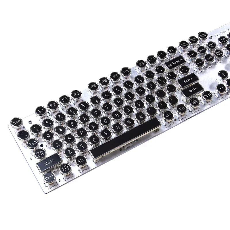 

Wireless bluetooth, steampunk mechanical keyboard, three-mode laptop green shaft