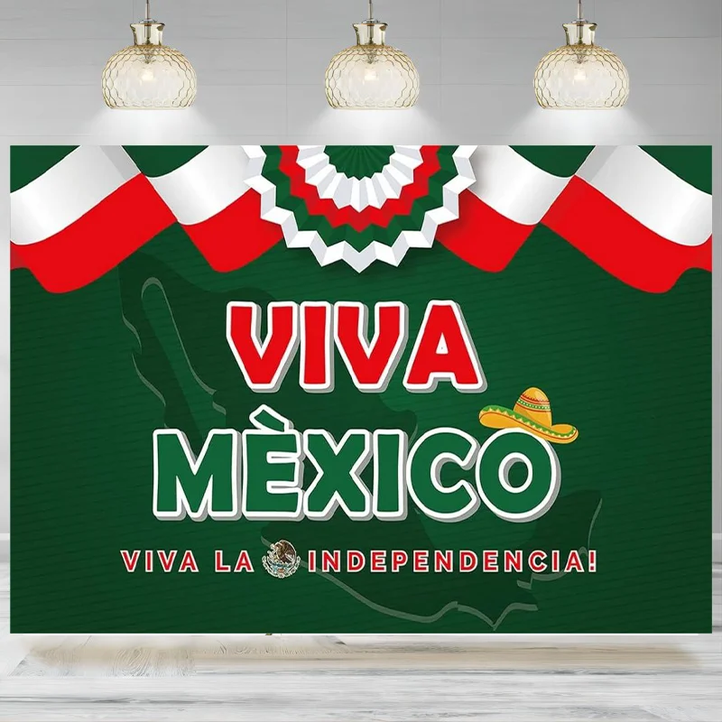 Mexico Photo Backdrop Independence Day Decoration Holiday Photographic Background Celebration Party Banner