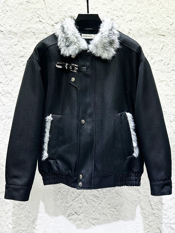 2025 Men's Winter New Warm Thickened Faux Fur Collar Parkas Men's Trendy Retro Stylish Parkas Jacket Long Sleeve Outerwear Coats