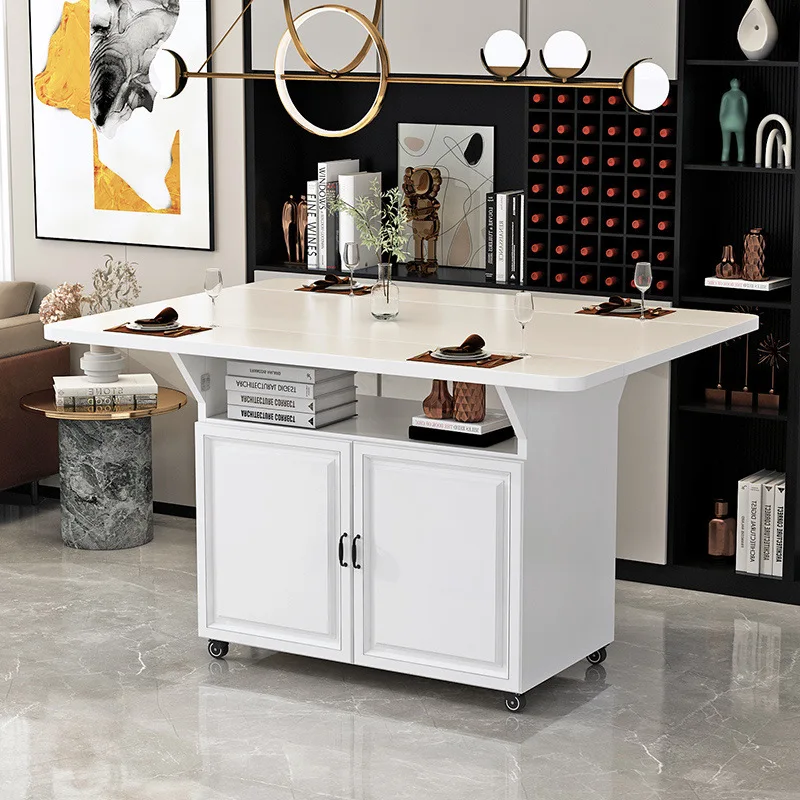 New multi-functional telescopic folding dining table small apartment household rectangular folding