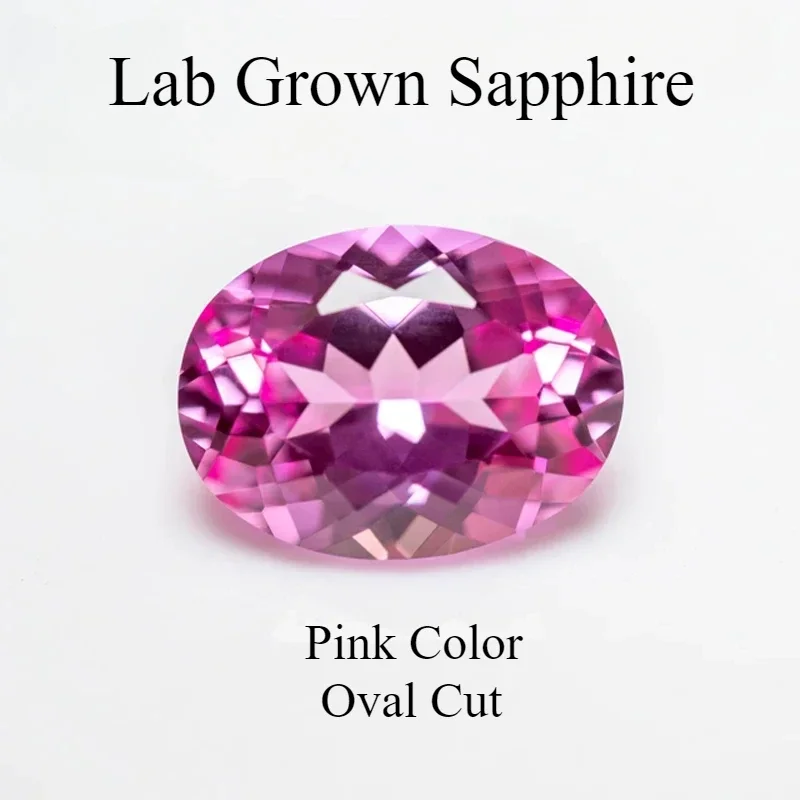 

Lab Grown Sapphire Pink Color Oval Shape Charms Gemstones Beads for Diy Jewelry Making Material Selectable AGL Certificate