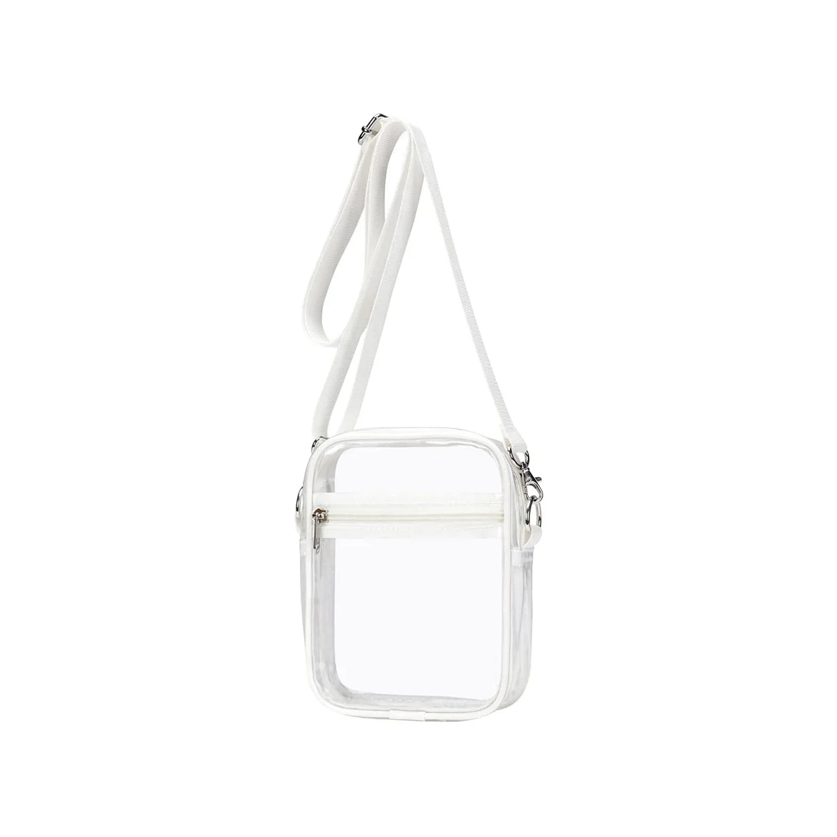 Clear Bag Stadium Approved, Clear Purse with Adjustable Shoulder Strap for Sports Outdoor,White