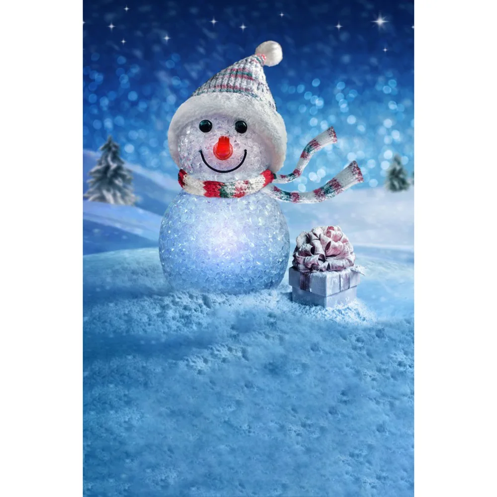 Boże Narodzenie Zima Bałwan Prezent Bokeh Fotografia Tła Niestandardowe Dziecko Nowy Rok Impreza Dekoracja Studio Fotobudka Tła