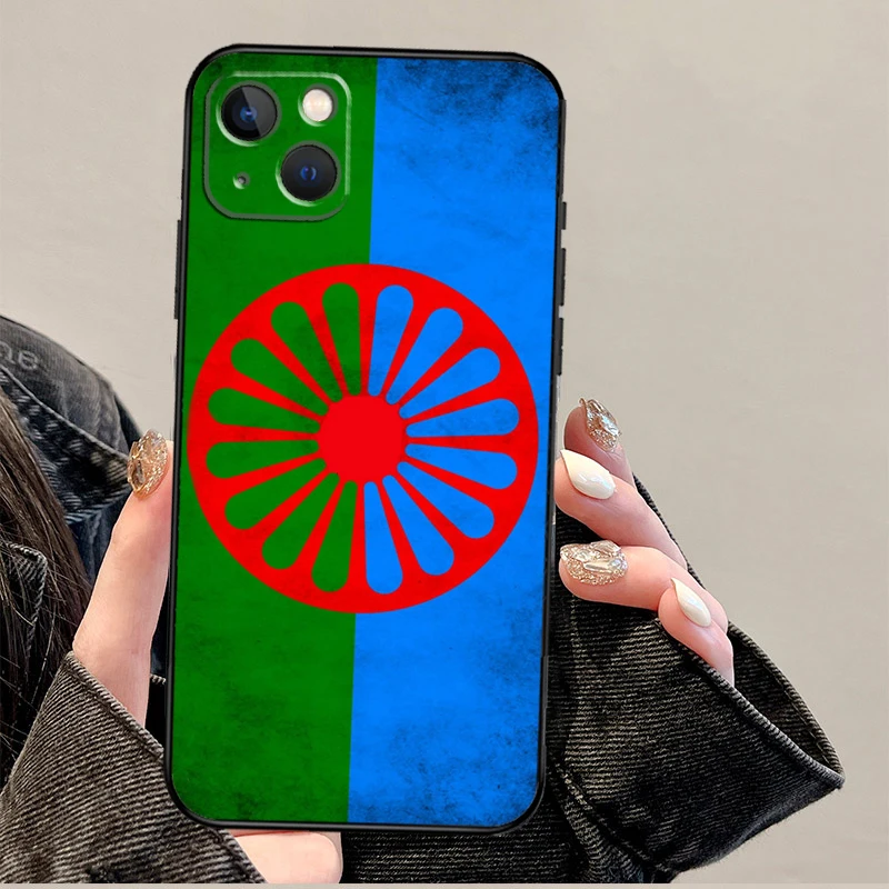 Gypsy Romani Roma Flag Funda For iPhone 15 16 Pro Max 12 13 Mini 11 14 Pro Max XS X XR 15 16 Plus Case