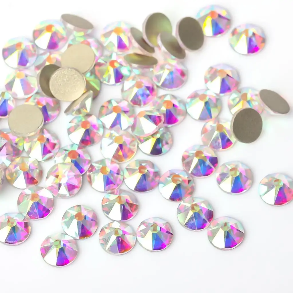 8 big + 8 small 2088 Cut Facets Nail Rhinestone Crystal AB Flatback Non Hotfix Rhinestones Decoration Crystal Stones