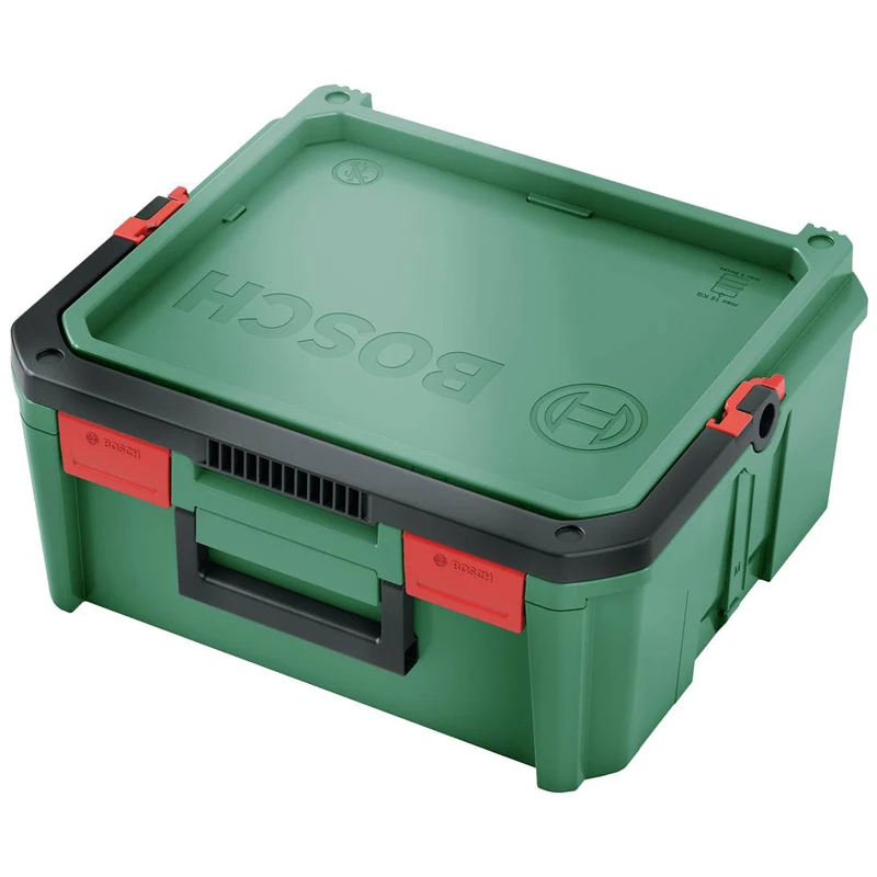 BOSCH 단일 시스템 박스, M 사이즈, 쌓을 수 있는 연결 가능, 편리한 운송, 대용량 DIY 보관 도구 상자