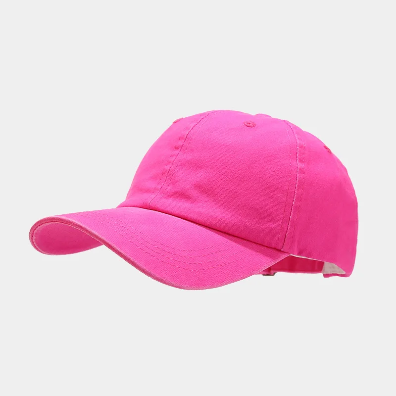 Unisex Fluorescent Neon Color Baseball Cap Fashion Streetwear Hip Hop Snapback Washed Cotton Baseball Hat For Men Women