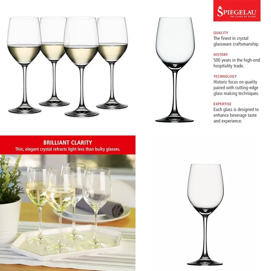 

Vino Grande es Gift Set, Elegant Crystal Drinking Glasses, Stylish Stemmed Glassware for Home Bar, Wedding Gifts, Birthday Gift