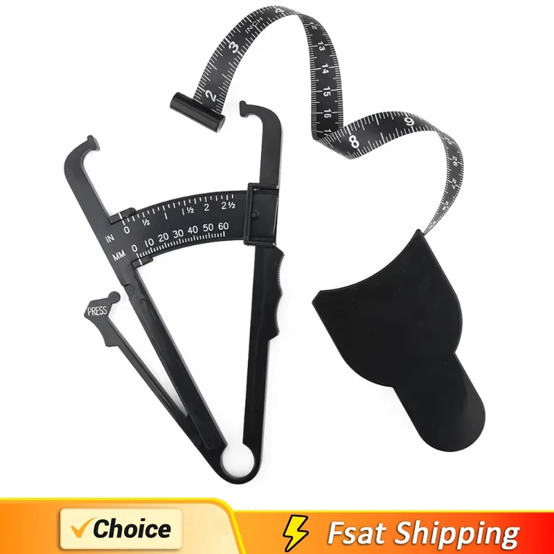 70mm Skinfold Body Fat Caliper Set with Measure Tape Body Fat Monitors Body Fat Tester Skinfold Measurement Tool