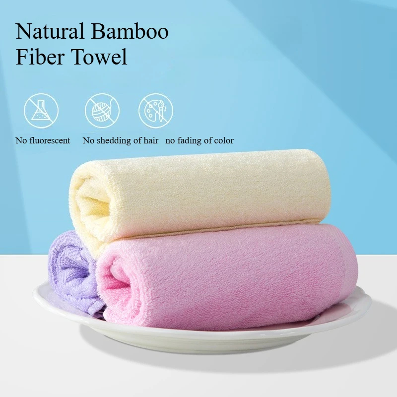 26x48cm A-class Natural Bamboo Fiber Towel Face  Breathable and Comfortable Absorbent Multicolored Washing Small Towel