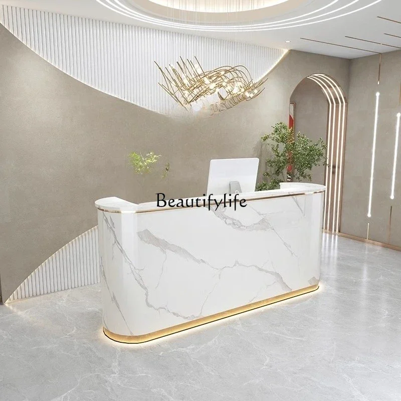 

12Front Reception Desk Beauty Salon Simple Modern Cashier Counter